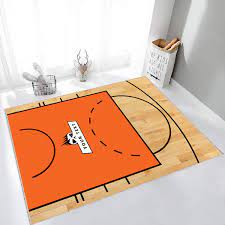 realistic basketball court rug game