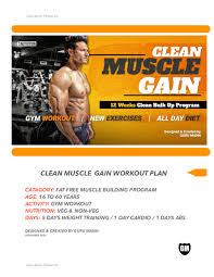 clean muscle gain workout plan