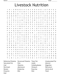 livestock nutrition word search wordmint