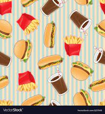 fast food seamless pattern background