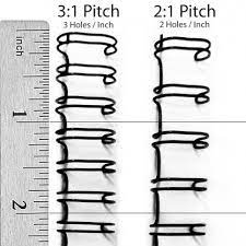 twin loop wire bind size chart