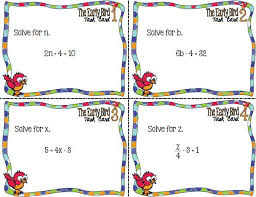 Task Cards Equations Linear Equations