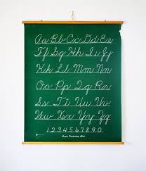 Vintage School Cursive Alphabet Chart Cursive Alphabet