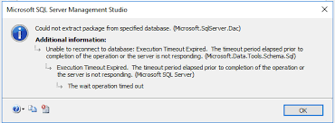 sql server bacpac could not extract