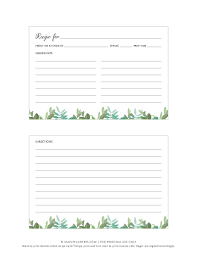 free printable recipe cards template 4x6