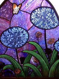 green allium erfly stained glass
