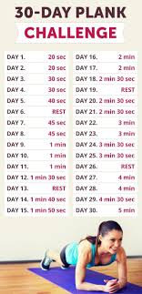 32 Chart For 30 Day Plank Challenge Day For Plank 30