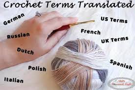 Crochet Terms Translated Into Many Languages Table Reference