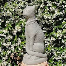 Concrete Vintage Bastet Cat Statue