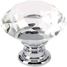 Drawer Knobs Diamond Shaped Crystal