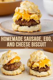 homemade sausage egg and cheese biscuits