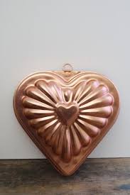 heart shaped vintage copper colored
