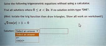 Following Trigonometric Equations