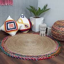 jute and cotton chindi border carpets