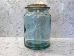Recycled Glass Storage Jar W Cork Lid