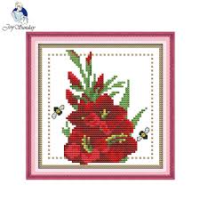 Us 3 64 48 Off Joy Sunday Floral Style Twelve Months Flower August Design Chart Free Printable Cross Stitch Patterns For Handmade Craft Gifts In