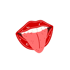 open mouth with red lips and tongue