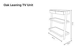 Oak Leaning Tv Unit With Storage