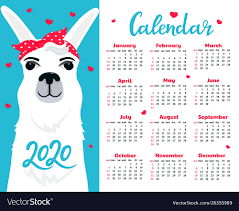 Calendar For 2020 Week Start On Sunday Cute