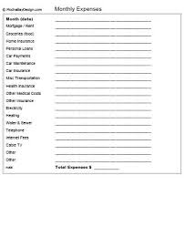 Printable Simple Monthly Budget Expense Worksheet