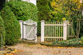 Vintage Garden Gate With White Picket