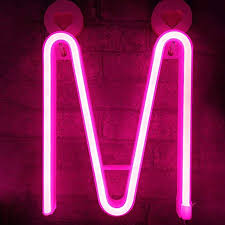pink led neon letters light up alphabet