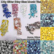 Glitter Shiny Glass Mosaic Tiles 1cm