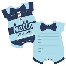 Hello Little One Blue And Navy Shaped Fill In Invitations Boy Baby Shower Invitation Cards With Envelopes 12 Ct Walmart Com