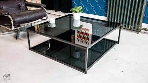 Square Grey Glass Coffee Table
