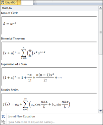 Insert Equations In Word Doent