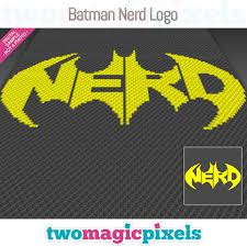 Batman Nerd Logo Crochet Graph C2c Mini C2c Sc Hdc Dc Tss Cross Stitch Knitting Pdf Download No Counts Instructions