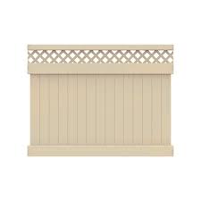 Sand Vinyl Lattice Top Fence Panel