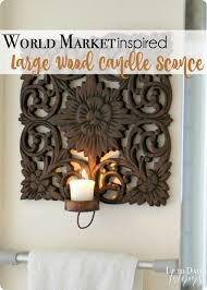 Carved Wood Candle Wall Sconce