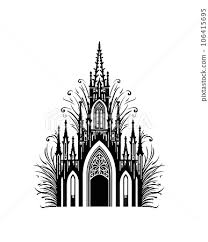 Gothic Temple Icon Isolated Ancient