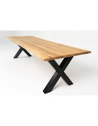 dining table x legs in solid oak wood