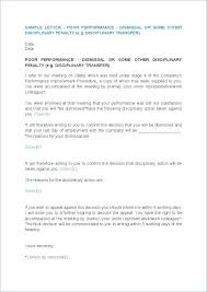 Termination Letter For Poor Performance New Improvement Plan