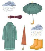 rainy clothes vector art icons and