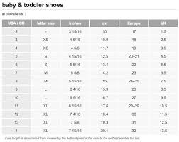 Toddler Shoe Size Chart Size Chart For Shoes Toddler