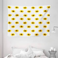 We have a variety of sunflower decor for your living room, bedroom, kitchen, outdoors, and anywhere around your sweet home. Amazon Com Ambesonne Sunflower Decor Tapestry Sunflower Pattern On A White Background Vibrant Nature Elements Simple Seasonal Artprint Wall Hanging For Bedroom Living Room Dorm 60 X 40 Yellow Home Kitchen