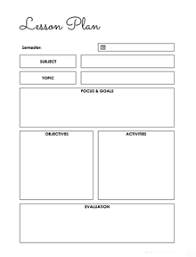 daily lesson plan template free