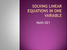 ppt solving linear equations in one