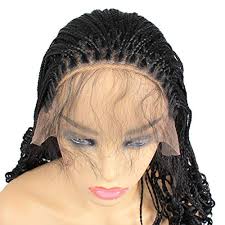The fact that the braids are fixed quite tight may cause the hair breakage around. Leeven 20 Inch Natual Black Micro Braiding Hair Wigs With Curly End Synthetic Lace Front Wig Half Braided Wigs For Black Women Wigs With Baby Hair Buy Online In United Arab Emirates