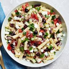 greek pasta salad with feta and olives