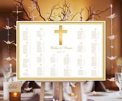 Wedding Seating Chart Poster Gold Cross Print Ready Digital File