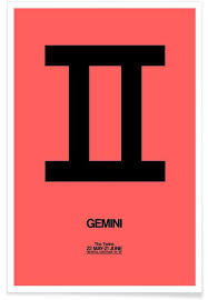 Know all about your sun signs. Gemini Zodiac Sign Black Poster Juniqe