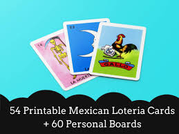 mexican loteria 54 cards and 60 boards