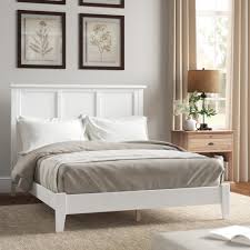 Deanna upholstered bed with nailhead trim and button tufting montana bed frame humboldt oak. Queen Size White Beds Frames You Ll Love In 2021 Wayfair
