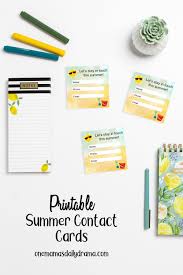 Body parts autism visuals | picture cards. Printable Summer Contact Cards For Kids To Stay In Touch