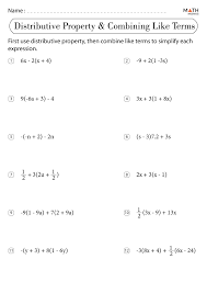 Distributive Property Worksheets