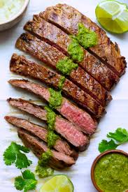 flank steak with chimichurri sauce
